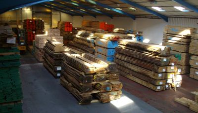 Inside iWood Timber's warehouse