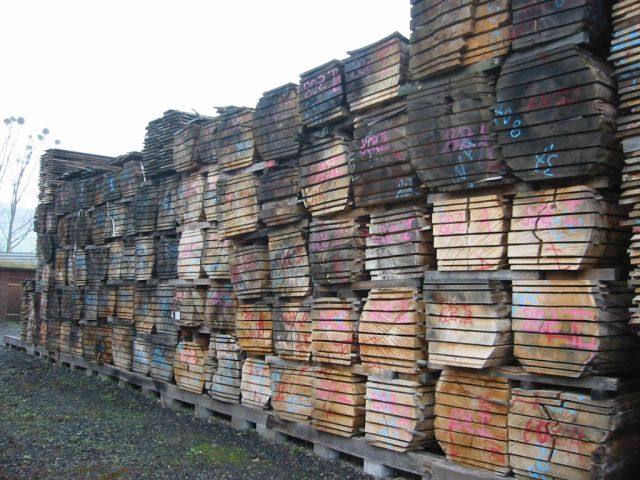 Stacked timber air drying