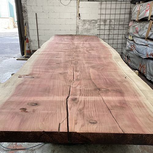 photo of giant sequoia redwood slab raw