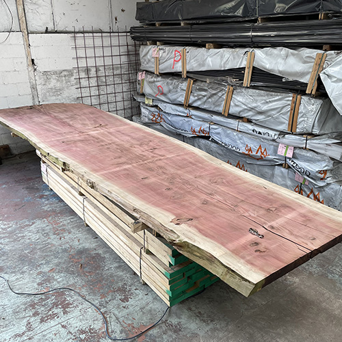 photo of giant sequoia redwood slab raw