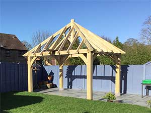 Hipped Gazebo Sat on Staddle Stones