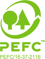 PEFC Logo with iWood's certificate number on