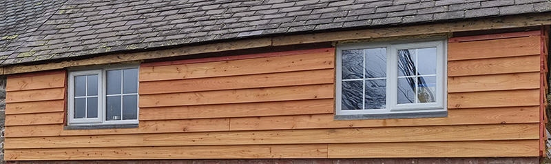 British Larch Feather Edge timber cladding