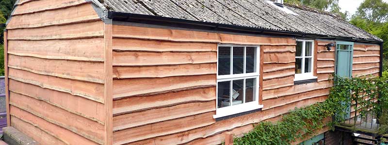 British Larch Waney Edge timber cladding