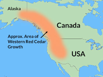 Tree growth map for red cedar