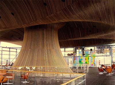 Western Red Cedar Oriel and Cowl, Senedd, Wales